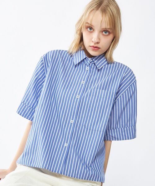 TOMMY JEANS ブラウス シャツ ポプリンボクシーショートスリーブ