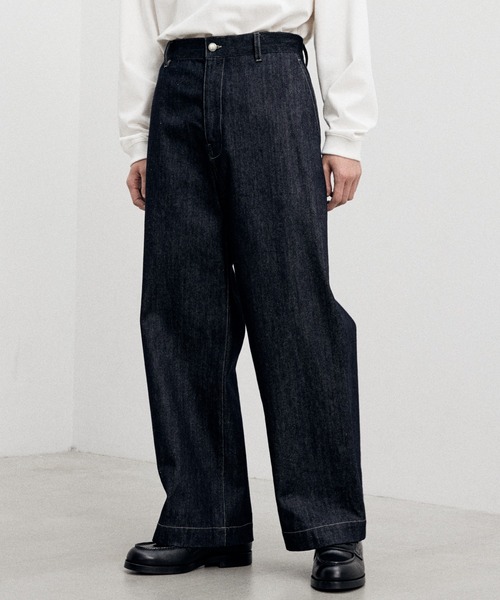 WYM LIDNM ワイドデニム　ブルー　Lサイズ WYM LIDNM 「WYM LIDNM」 デニムパンツ S ブルー メンズ