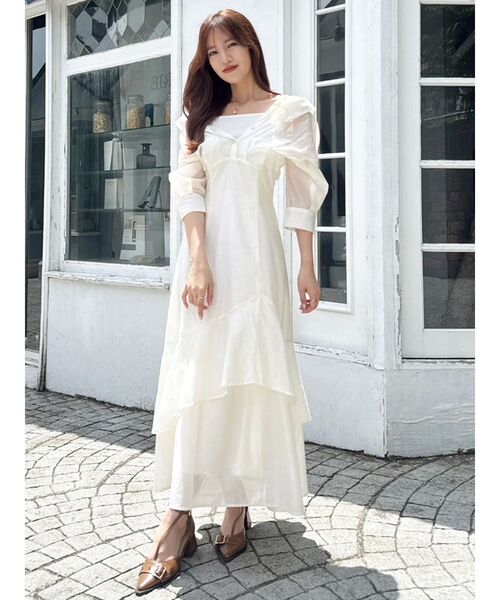 dazzlin ワンピース レイヤードシャツドッキングワンピース