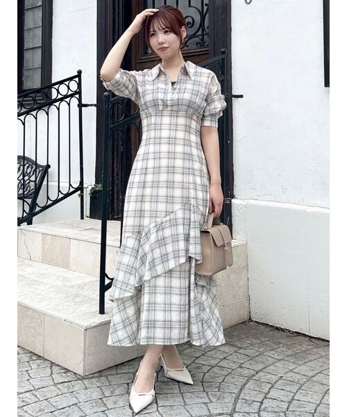 dazzlin ワンピース レイヤードシャツドッキングワンピース