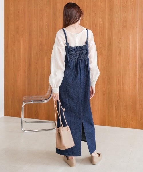 BAB（バブ） ワンピース 「S・Mサイズ展開」デニムギャザーキャミ