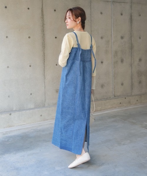 BAB（バブ） ワンピース 「S・Mサイズ展開」デニムギャザーキャミ