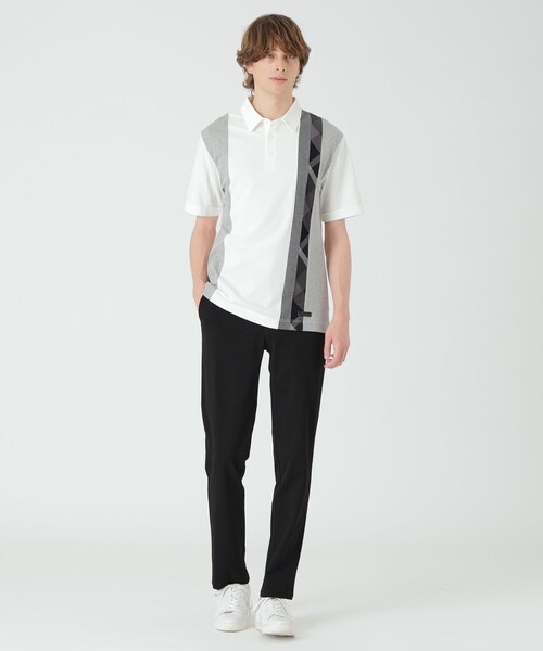 BLACK LABEL CRESTBRIDGE ポロシャツ ストライプパッチワーク
