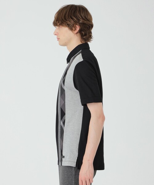 BLACK LABEL CRESTBRIDGE ポロシャツ ストライプパッチワーク