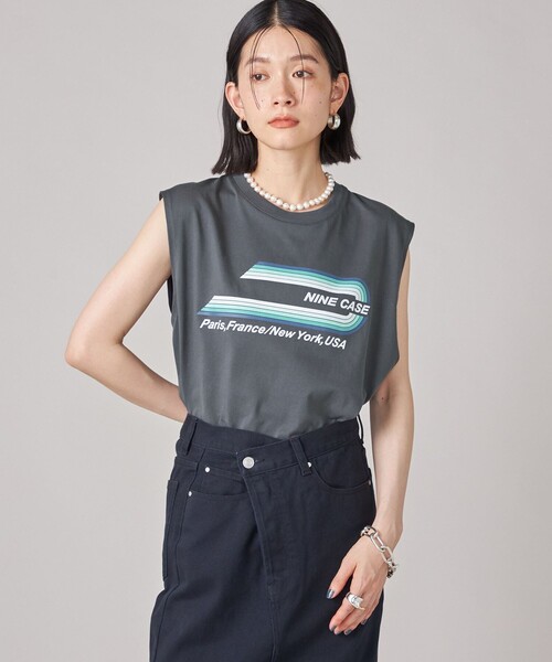 SHIPS（シップス） tシャツ SHIPS NINE CASE:ロゴ ノースリーブ TEE 