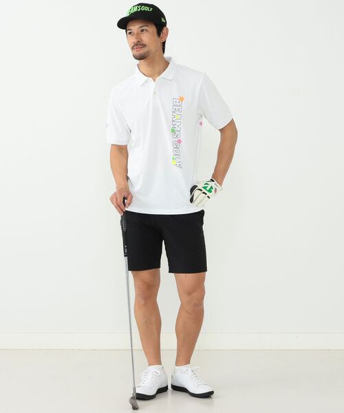 [BEAMS GOLF] рубашка-поло с коротким рукавом MEDIUM темно-синий мужской 