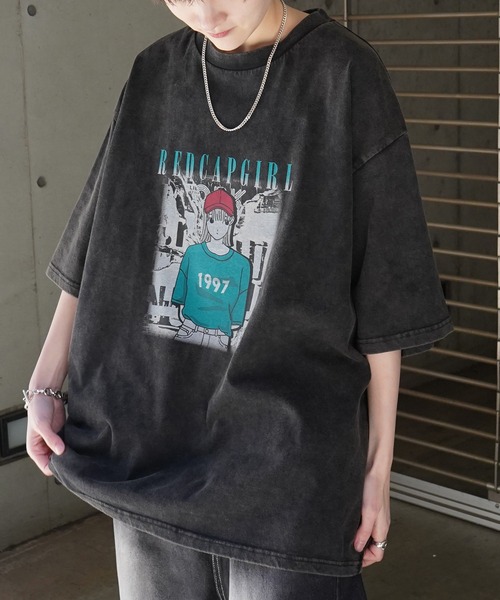 「Red Cap Girl」 半袖Tシャツ M ブラック系その他 メンズ