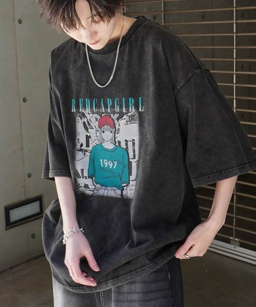 「Red Cap Girl」 半袖Tシャツ M ブラック系その他 メンズ
