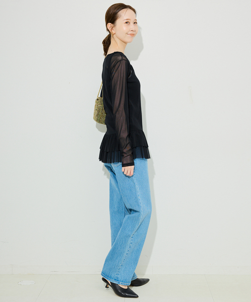 tシャツ ヘムラッフルチュールプルオーバー レディース SLOBE IENA tシャツ ヘムラッフルチュールプルオーバー