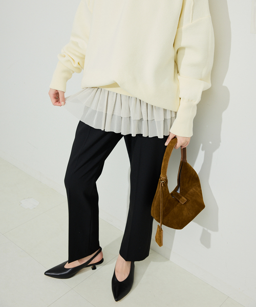 SLOBE IENA tシャツ ヘムラッフルチュールプルオーバー