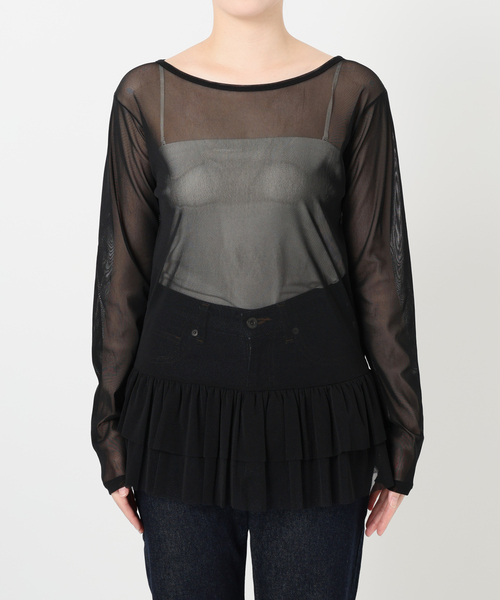 tシャツ ヘムラッフルチュールプルオーバー レディース SLOBE IENA tシャツ ヘムラッフルチュールプルオーバー