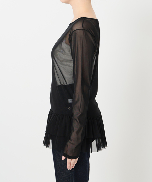 tシャツ ヘムラッフルチュールプルオーバー レディース SLOBE IENA tシャツ ヘムラッフルチュールプルオーバー