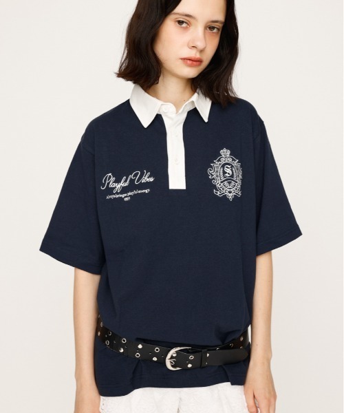 SLY ポロシャツ ポロ OVERSIZE EMBROIDERY RUGBY T/SH オーバー