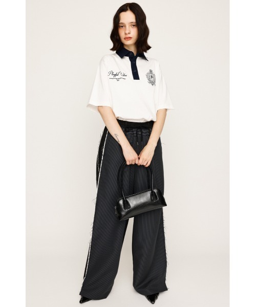 ポロシャツ ポロ OVERSIZE EMBROIDERY RUGBY T/SH オーバーサイズ エンブロイダリー ラグビー Tシャツ  秋服 半袖 夏 SLY ポロシャツ ポロ OVERSIZE EMBROIDERY RUGBY T/SH オーバー