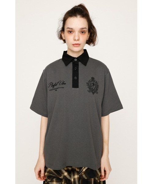 【アルベロベロ】総柄ポロシャツ SLY ポロシャツ ポロ OVERSIZE EMBROIDERY RUGBY T/SH オーバー