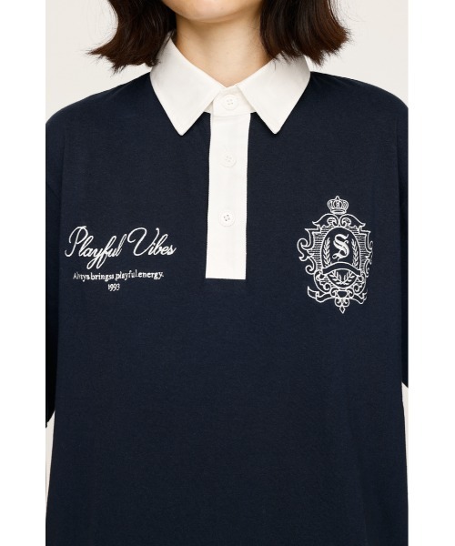 【アルベロベロ】総柄ポロシャツ SLY ポロシャツ ポロ OVERSIZE EMBROIDERY RUGBY T/SH オーバー