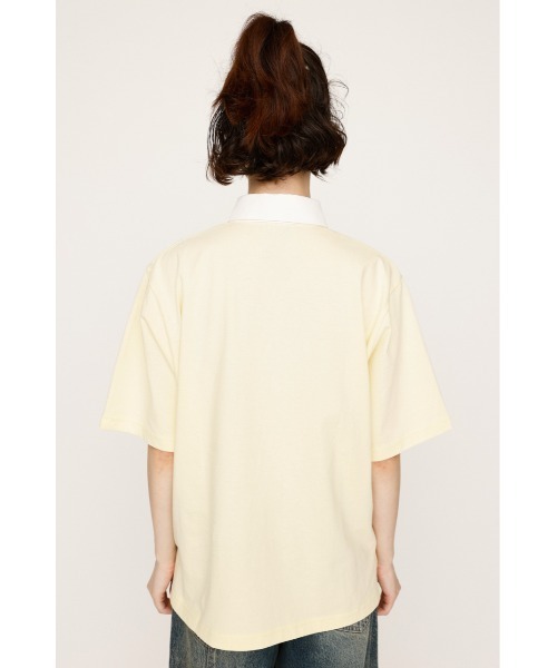 ポロシャツ ポロ OVERSIZE EMBROIDERY RUGBY T/SH オーバーサイズ エンブロイダリー ラグビー Tシャツ  秋服 半袖 夏 SLY ポロシャツ ポロ OVERSIZE EMBROIDERY RUGBY T/SH オーバー