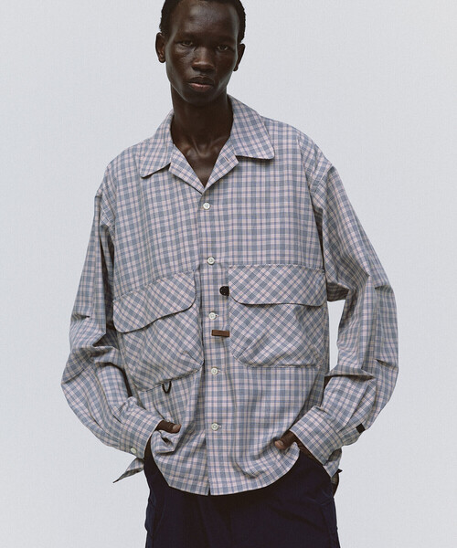 ☆DAIWA PIER39 TECH SPORTS シャツ M 美品です！ DAIWA PIER39 シャツ | TECH SPORTS OPEN COLLAR SHIRT L/S NOVA