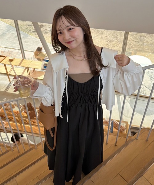 OLUN カップ付き キャミソール Rib cup camisole/リブカップ