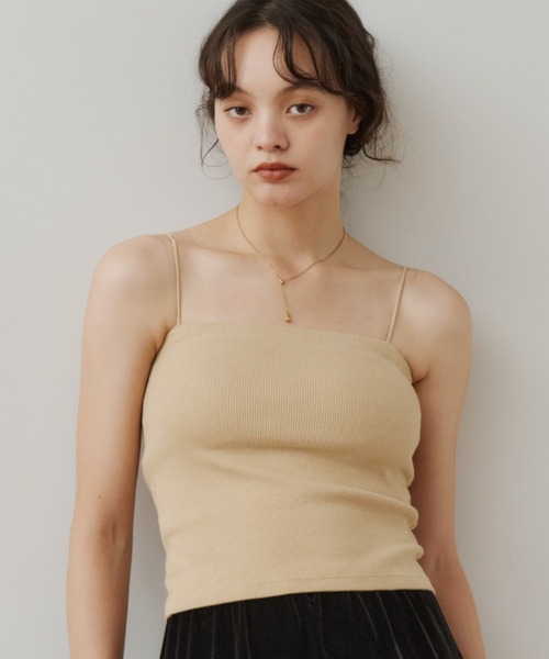OLUN リブカップキャミソール　ベージュ　アイボリー OLUN カップ付き キャミソール Rib cup camisole/リブカップ