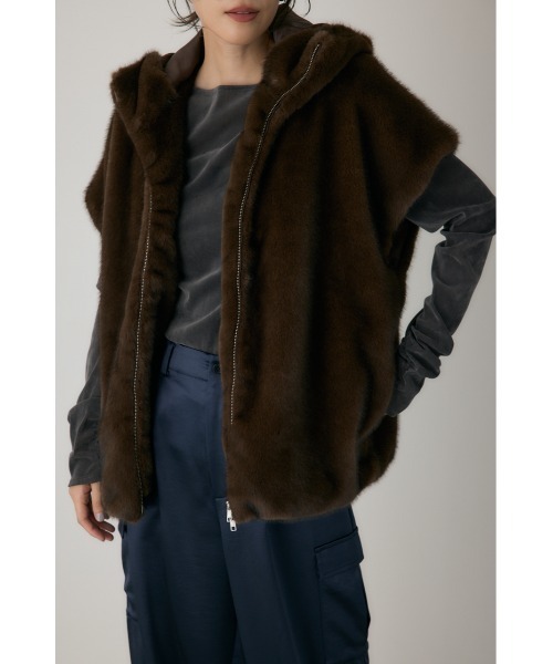 crie conforto ベスト ジレ ミンクライクファーベスト 冬服 / 羽織り