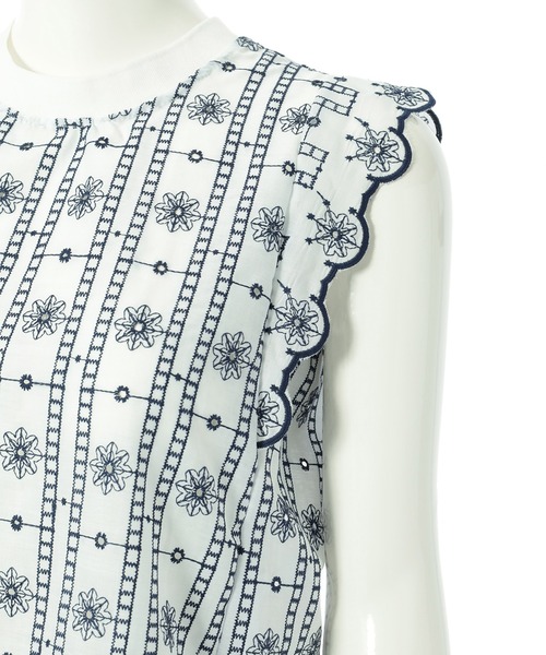 「Edit Sheen」 半袖ブラウス M ネイビー レディース_画像9