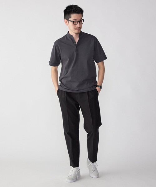 「SHIPS」 半袖ポロシャツ LARGE ダークグレー メンズ_画像5