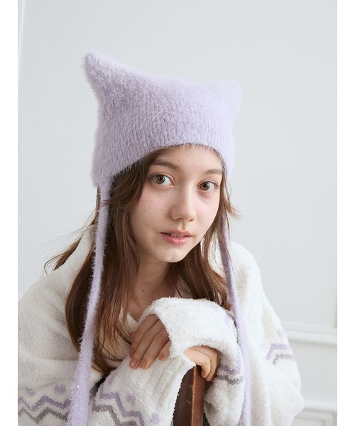 gelato pique（ジェラートピケ） ニット帽 ニットキャップ 猫耳