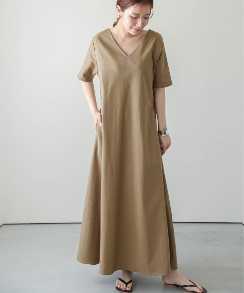 「SUGAR BISKET」 「La-gemme」半袖ワンピース C ベージュ レディース_画像2