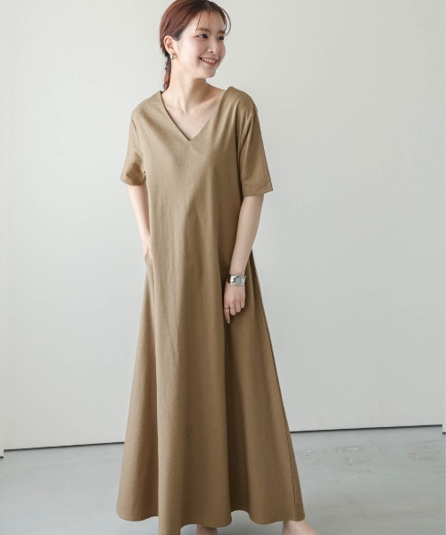 「SUGAR BISKET」 「La-gemme」半袖ワンピース C ベージュ レディース_画像4