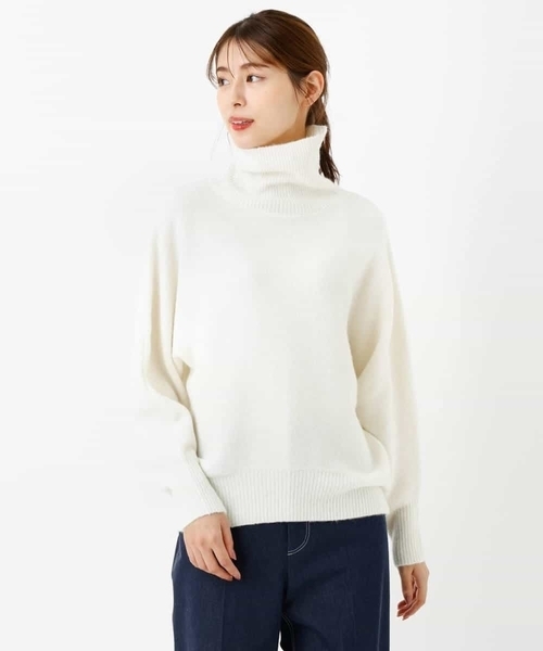 「MK MICHEL KLEIN」 タートルネックニット 38 グリーン レディース_画像3