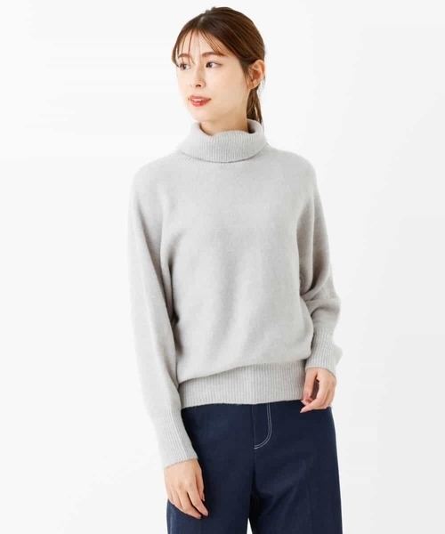 「MK MICHEL KLEIN」 タートルネックニット 38 グリーン レディース_画像6