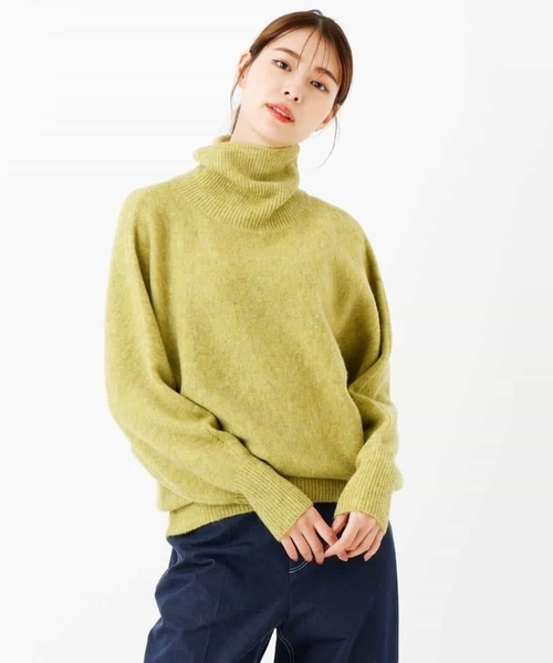 「MK MICHEL KLEIN」 タートルネックニット 38 グリーン レディース_画像7