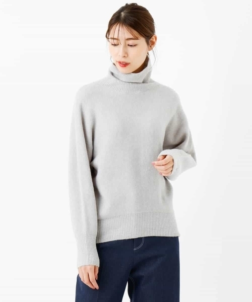 「MK MICHEL KLEIN」 タートルネックニット 38 グリーン レディース_画像9