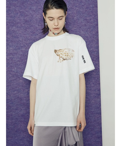 「PAMEO POSE」 半袖Tシャツ FREE ホワイト レディース_画像3