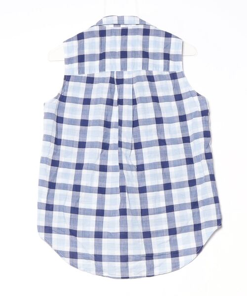 「Frank&Eileen」 チェック柄ノースリーブシャツ X-SMALL ブルー レディース_画像2