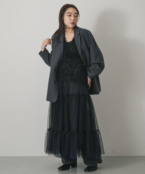 【新品未使用・タグ付き】 チュールティアードレイヤードスカート SENSE OF PLACE by URBAN RESEARCH スカート 「2WAY仕様」レイヤード