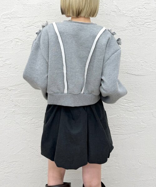 w closet（ダブルクローゼット） パーカー WZIPフリル起毛スウェット