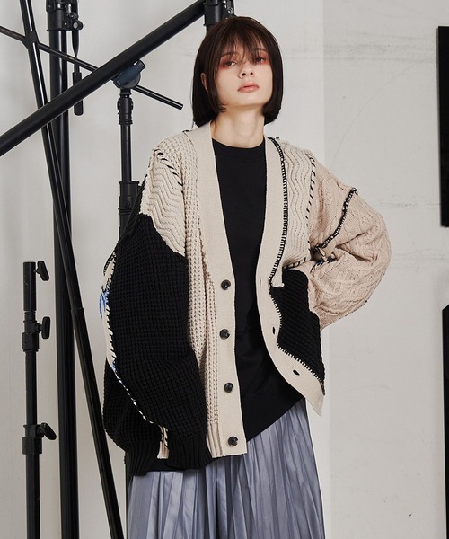 SeeSew カーディガン 「UNISEX」CRAFT KNIT CARDIGAN/クラフトニット 
