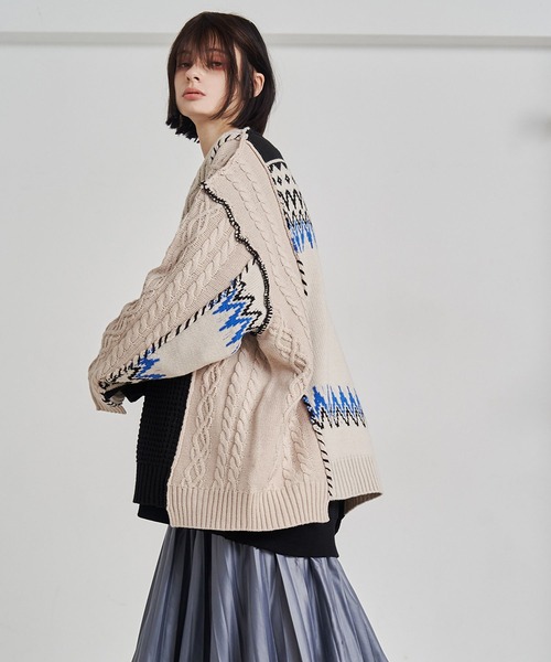SeeSew カーディガン 「UNISEX」CRAFT KNIT CARDIGAN/クラフトニット