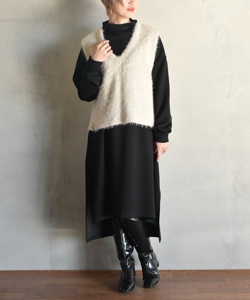 「BITTOKO」 長袖ワンピース FREE ブラック レディース_画像7