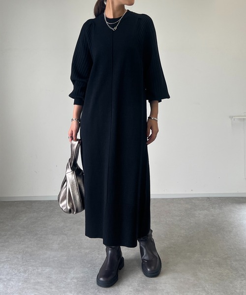 「un dix cors」 ニットワンピース FREE ブラック レディース_画像3