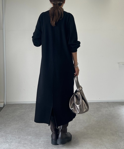 「un dix cors」 ニットワンピース FREE ブラック レディース_画像6