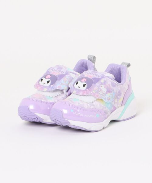 スニーカー SANRIO サンリオ 「光る靴/甲ベルトを外して洗えるキッズ ライトアップシューズ 子供靴 ワンベルト SA C040LEの画像