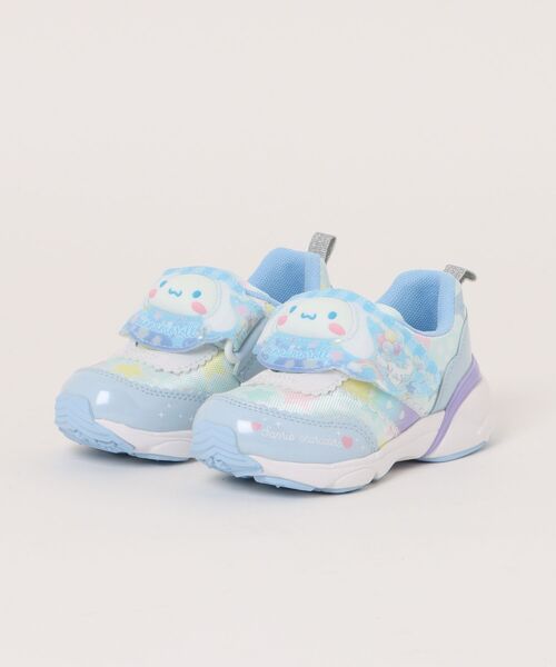 スニーカー SANRIO サンリオ 「光る靴/甲ベルトを外して洗えるキッズ ライトアップシューズ 子供靴 ワンベルト SA C040LEの画像