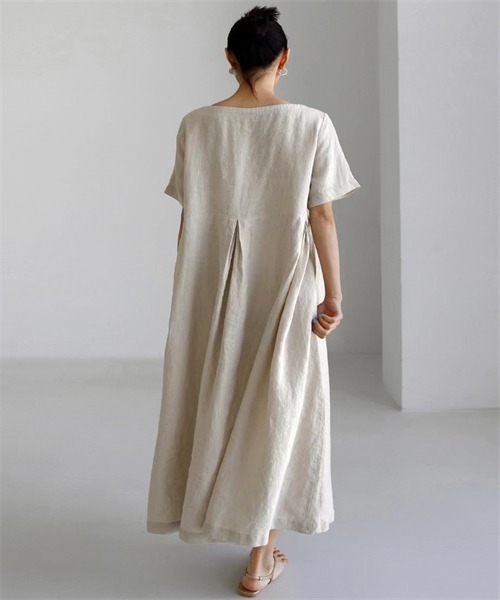 「Dream garden」 半袖ワンピース X-LARGE カーキ レディース_画像8