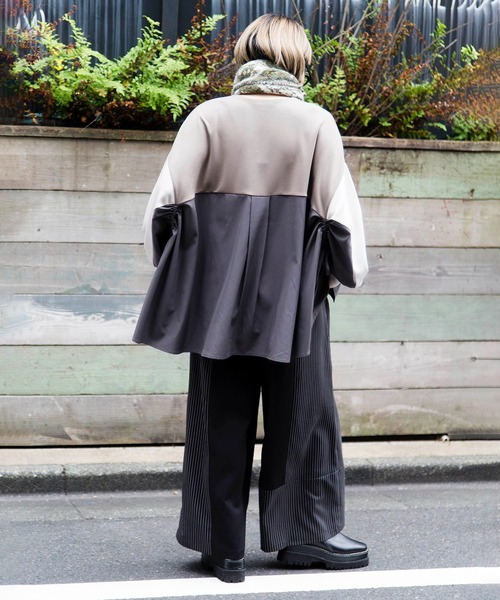 OSMOSIS（オズモーシス） パンツ ストライプ切替パンツ レディース