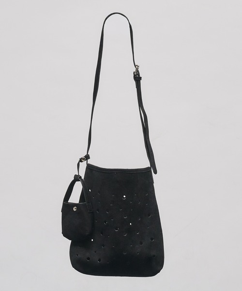 ブラック スエード ショルダーバッグ selle glant（セレグランテ） ショルダーバッグ SUEDE LIKE DESIGN