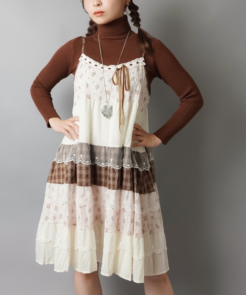 「SPINNS」 キャミソールワンピース ONESIZE ブラック レディース_画像2