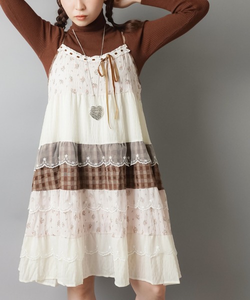 「SPINNS」 キャミソールワンピース ONESIZE ブラック レディース_画像5